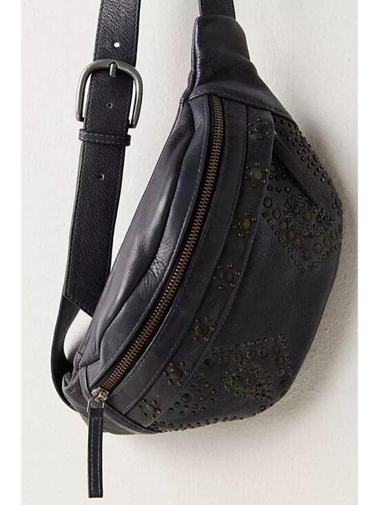 Free People Handbags - Free People Ana Adorned Sling Bag Studded Festival Grunge Hippie Biker Emo Punk